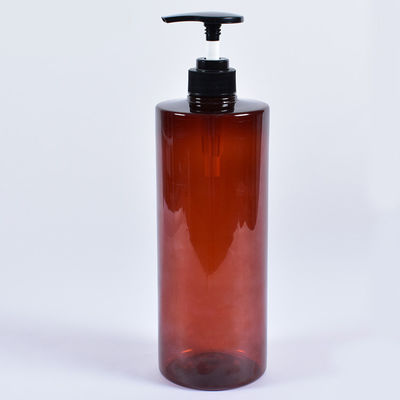 Sealing Type 1000ml Amber Plastic Pump Bottles PET Lotion Bottle Screen Printing
