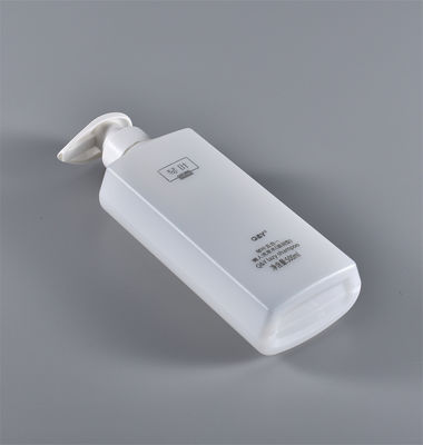 Sturdy 500ml Flat Round PE Plastic Shampoo Pump Bottle Lotion Soap Gel Packaging