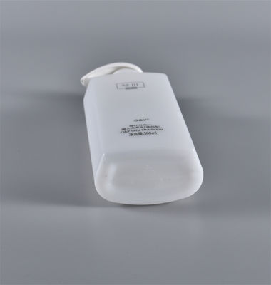 Sturdy 500ml Flat Round PE Plastic Shampoo Pump Bottle Lotion Soap Gel Packaging