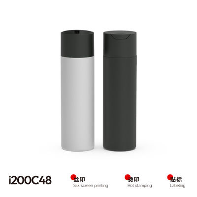 Cylinder Shape 200ml Squeeze HDPE Plastic Shampoo And Conditioner Bottles Custom Logo