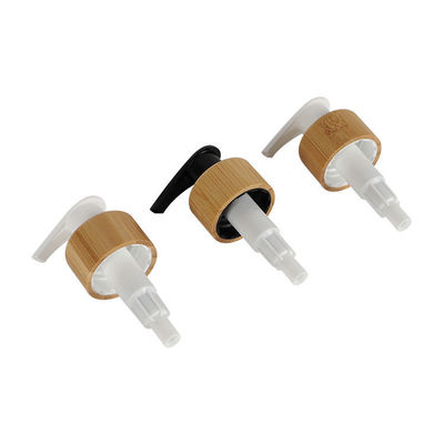 Non Spill 24/410 Lotion Pump Bamboo Cover Lotion Dispenser Pump White Black