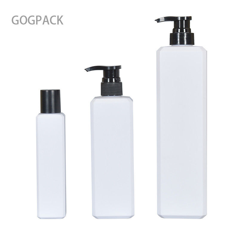 HDPE 200ml 500ml 1000ml Square Plastic Pump Bottles For Shampoo