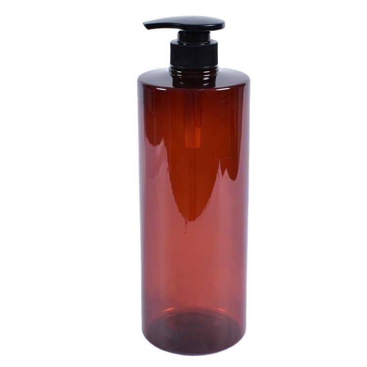 Sealing Type 1000ml Amber Plastic Pump Bottles PET Lotion Bottle Screen Printing